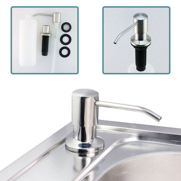 300ml Stainless Steel Kitchen Soap Dispenser DIY Sink Liquid Shampoo Lotion