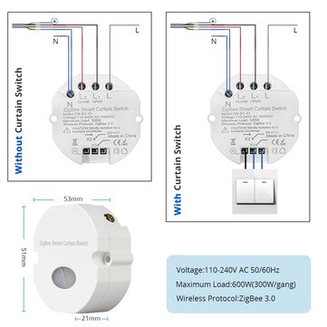 Zemismart Tuya ZB Inline Curtain Module Alexa Google Home Voice Control Smart Life APP Smartthings d