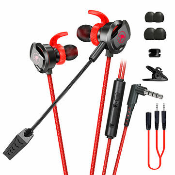 xMowi RX3 In-Ear Gaming Headset Dual Microphone Super Bass Headphone Active Noise Re... (COLOR: RED)