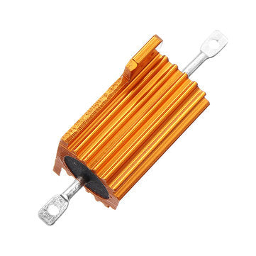 5pcs RX24 25W 15R 15RJ Metal Aluminum Case High Power Resistor Golden Metal Shell Case Heatsink Resi