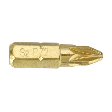 Broppe 3pcs 25mm PZ1-PZ3 Pozi Screwdriver Bits 1/4 Inch Hex Shank Electroplating Bronze