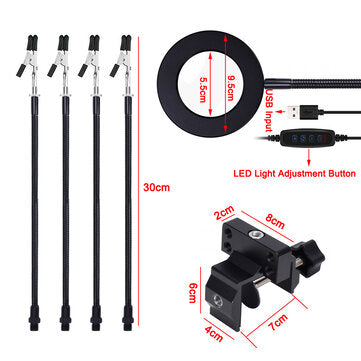 Table Clamp Soldering Stand USB 3X LED Illuminated Magnifier Bench Vise Soldering Holder Welding Thi