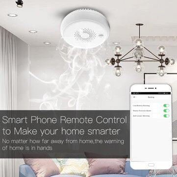 MoesHouse ZB Smart Smoke Fire Alarm Sensor Detector Home Security System Battery-powered Alarm Wirel