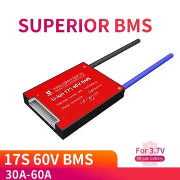 DALY BMS 3.7V Li-ion 17S 60V 30A 40A 50A 60A 18650 PCM Battery Protection B... (TYPE: 30ACOMMONPORT)