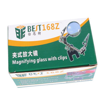 BEST BST-168Z Magnifying Glass With Clips Magnifier Welding Rework Repair Hand Tools