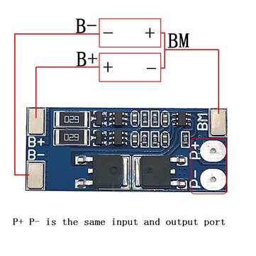 HX-2S-JH10 2S 8A 8.4V 7.4V 18650 Lithium Battery Protection Board Overcharge and Overdischarge Prote
