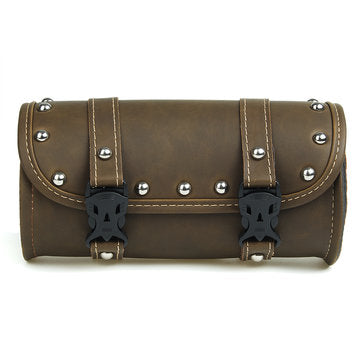 Motorcycle Front Fork Tool Bag Pouch Saddlebags Luggage Universal PU Leather