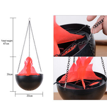 LED Simulation Flame Effect Hanging Lamp Torch Light Home Bar Halloween Party Decoration EU Plug 220