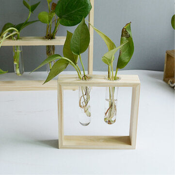 Wooden Test Tube Rack Flower Arrangement Hydroponic Plant Decorations (SIZE: S)