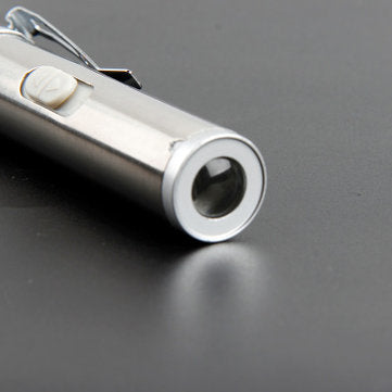 Anti Blue Light Lens Detection LED lamp USB Charging Stainless Steel Anti Counterfeiting Flashlight
