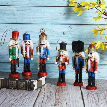 6Pcs Nutcracker Doll Set 12.5cm 6-in-1 Creative Nutcracker Puppet For Christmas Home Office Decorat