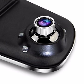 Winksoar 4.3 Inch 1080P HD Rear view Blue Mirror Dual Lens Car DVR Dash Cam Camera Recorder