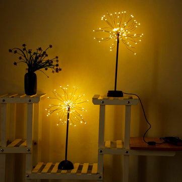 100 LED Dandelions Lamp USB Firework Night Light Garden Wedding Party Christmas (TYPE: USB)