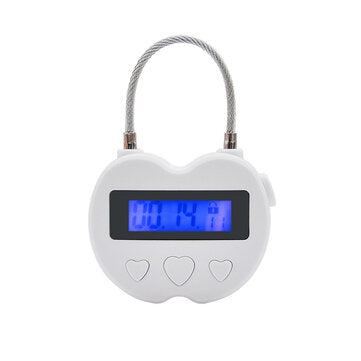 USB Rechargeable Time out Padlock Max Timing Lock Digital Timer Alarming Padlock ... (COLOR1: WHITE)