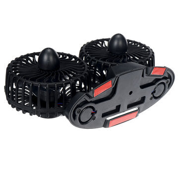 Electric USB Car Fan Double-headed Car Fan 360 Rotating & 3 Gear Cooling Fan
