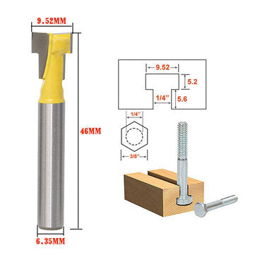 T Slot Woodworking Milling Cutter Keyhole Cutter Screw Hole Milling Cutter T-knife Woo... (SIZE: 1#)