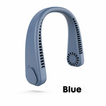 USB Portable Hanging Neck Fan Cooling Air Cooler Electric Air Conditioner Sports (COLOR: BLUE)