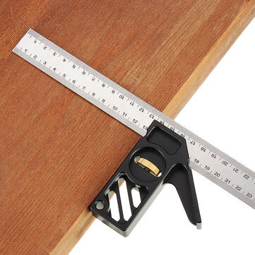 Drillpro Adjustable 300mm Aluminum Alloy Combination Square 45 90 Degree Angle Scriber Steel Ruler W
