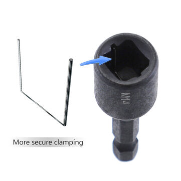 Drillpro 7Pcs M4-M14 Screw Tap Socket Adapter 1/4 Inch Hex Shank Machine Tap Square Driver Thread Ta
