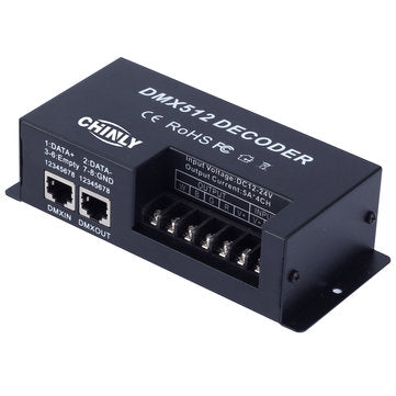 DC12-24V 20A 4 Channels DMX512 LED Decode Dimmer Controller for RGBW LED Strip Light