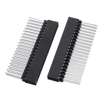5pcs 2x20 PIN Double Row Straight Female Pin Header 2.54MM Pitch Pin Long 12MM Strip Connector Socke
