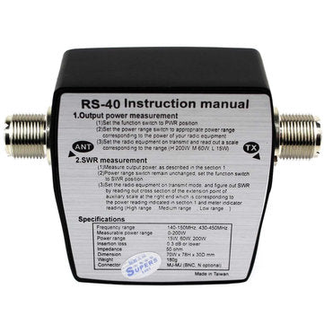 NISSEI RS-40 Power SWR Meter Measurable Range 200W for Two Way Radio with Adapter Connector