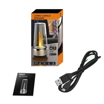 USB Warm and Romantic Candle Breathing Night Light bluetooth Speaker Bedside Lamp Sound Music Creati