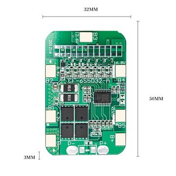 6S 6 Strings 22V 12A Same Port Solar 18650 Dedicated Lithium Battery Protection Board BMS without Ba