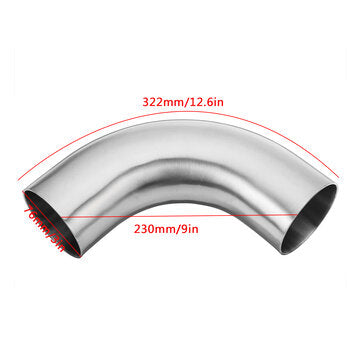 1.5`` 2`` 2.5`` 3`` OD 90 Degree Exhaust Pipe Bends Tube Elbows Stainless Steel (SIZE: #4)