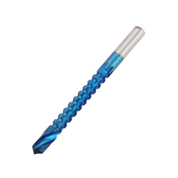 Drillpro 6Pcs 3-8mm Blue Nano Coated Grooving Drill HSS Woodworking Drill Bit Plastic Metal Hole Gro
