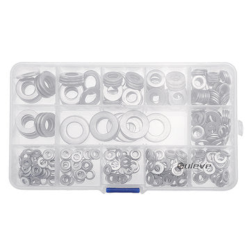 Suleve MXSW1 395Pcs Stainless Steel Form A Flat Washer Assortment Kit M4/M5/M6/M8/M10/M12