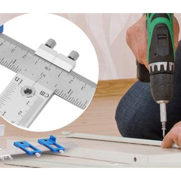Drillpro Aluminum Aolly Inch/mm Cabinet Hardware Jig for Handles and Knobs Door Drawer Guide Jig