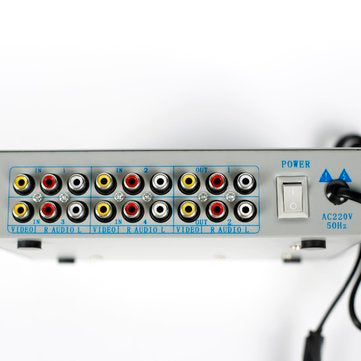 Audio and Video Switcher with TV Remote Control 4 Way Input 2 Way Output Converter Selector