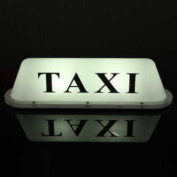 Waterproof 12V Taxi Car Roof Top Cab LED Sign Light Lamp Magnetic Base with Car L... (COLOR.: WHITE)