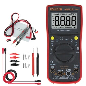 ANENG AN882B+ True RMS Digital Multimeter 6000 Counts With Auto Range Backlight Da... (COLOR.: RED)