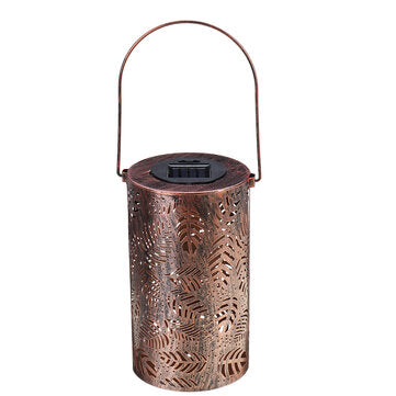 Hanging LED Solar Light Wrought Iron Hollow Leaf Lantern Garden Lawn Yard Table Decorative Outdoor L