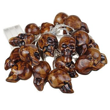 1.5M/3M 10/20LED Halloween Skull LED String Fairy Light Ornament ... (LENGTH: 3M | TYPE: ABEACH5PCS)