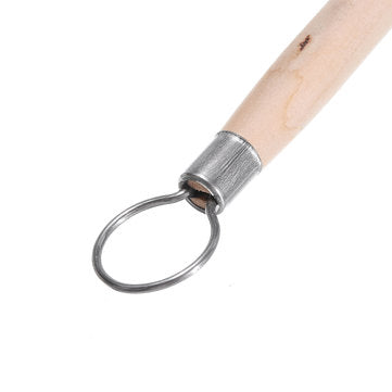 5PCS Wooden Handle Pottery Ceramics DIY Tools Set Wood Handle Wax Pottery Clay Sculpture Carving Too