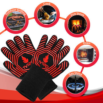 Tvird BBQ Grilling Cooking Gloves 932F Heat Resistant Barbecue Gloves for Men Women Kitchen Protec