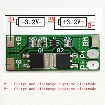 HX-2S-D01 2S 6.4V 7.2V 8A 10A Lithium Iron Phosphate Protection Board Overcharge and Over-discharge