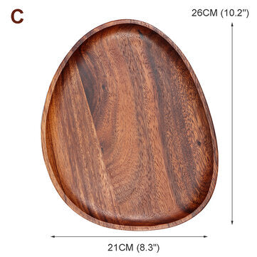 Wood Dish Plate for Cake Sweets Fruit Dessert Coffee Tray (TYPE: TYPEC)