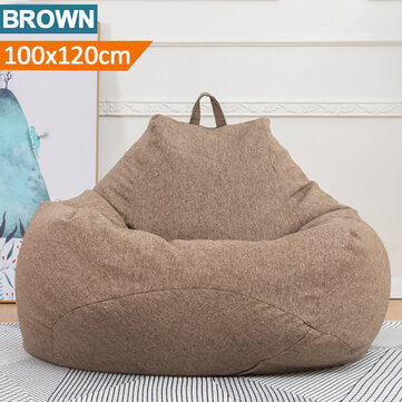 Extra Large Bean Bag Chair Lazy Sofa Cover Indoor Outdoor Game Seat BeanBag (COLOR1: BROWN)