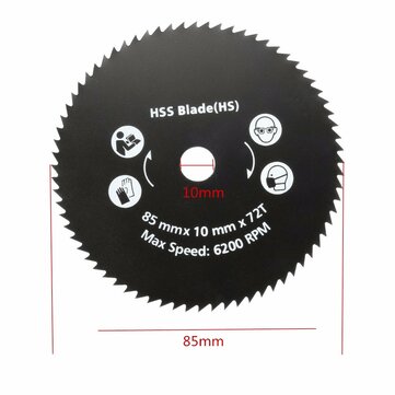 85mm 72 Teeth HSS Circular Saw Blade Rotary Cutting Disc Wheel For Rotary Tool