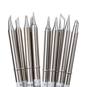 Drillpro 10pcs T12 Soldering Iron Tips Set for HAKKO FX951 FX952