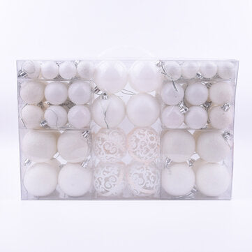 100pcs Decration Ball Set Christmas Tree Decorations Balls Bauble Pack Hanging Ba... (COLOR.: WHITE)