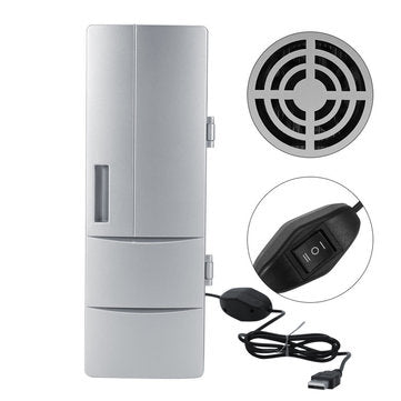 USB Mini Fridge Portable Refrigerator Beverage Drink Can Cooler Warmer Freezer