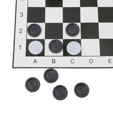 International Checkers Portable Folding Plastic Chess Game Board Size 33*33cm + 24pcs Chess