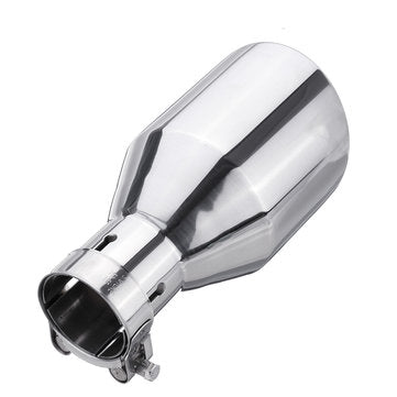 54-102mm Rear Exhaust Muffler Pipe Tail Muffler Tip Stainless Steel Round Car Un... (COLOR.: SILVER)