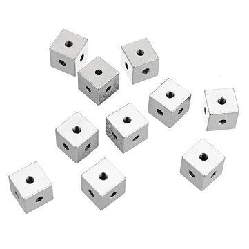 50pcs 10x10x10mm Six-sided Copper Fixed Block Six Sides Nut Plate Connection Block 10 * 10 * 10 Squa