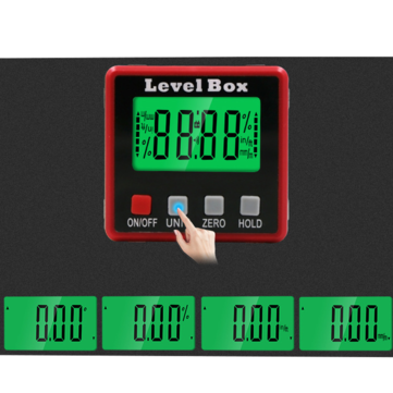 57x57x30mm Backlight 0.1 4x90 Degree Large LCD Digital Protractor Inclinometer Magnetic Electron